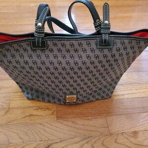 Dooney & Bourke Purse - Grey w/ Black Trim, Red Interior